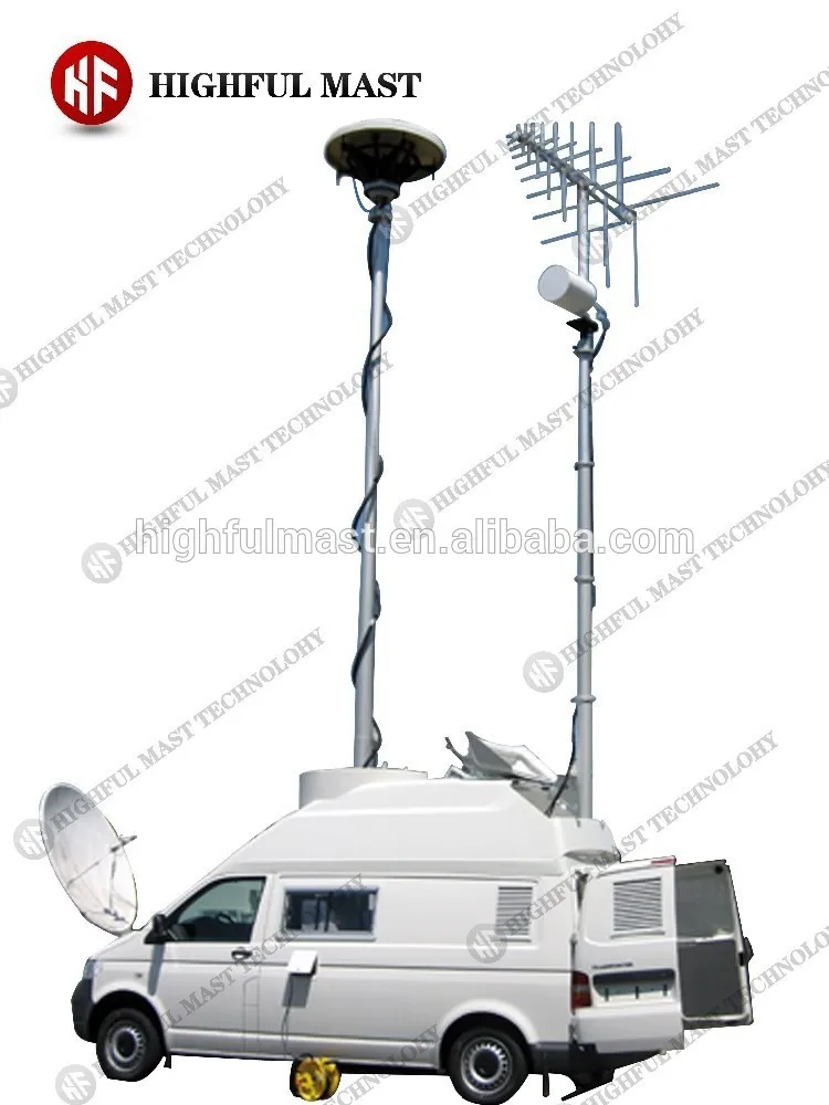 Установленных на транспортных средствах высокая мобильного телескопическая камера мачты башня и аэрофотосъемки мачты