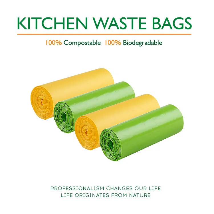 
100% compostable kitchen waste bag with Starch 