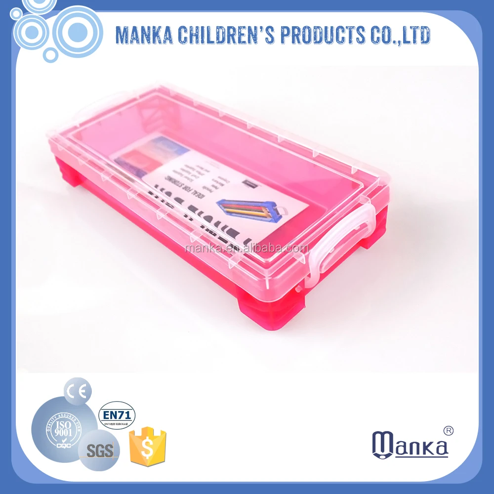 Top Quality transparent plastic office pencil  case