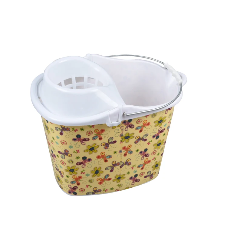 
Custom printed mop bucket Wholesale plastic bucket with tap wringer mop bucket with factory price 