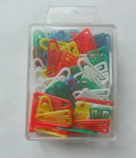 Colorful cheap plastic triangle paper clips ,office stationery wholesale