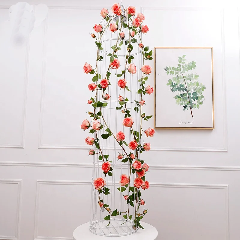 Factory Price Artificial Silk Rose Vine Flower Garland for Festival Decoration