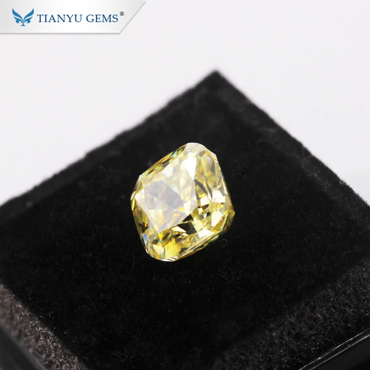 Tianyu Gems Wholesale Top Quality Genuine Fancy Vivid Yellow Moissanite Diamond Price Per Carat