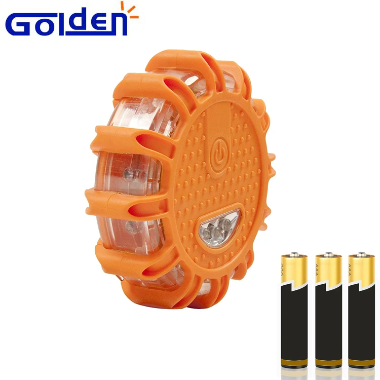 
12+3Pcs AAA battery waterproof magnet yellow amber safety emergency light led road flares 