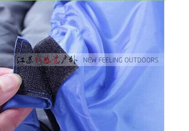 Camping Home Light Polyester Fiber Indoor Blue Windproof Envelope Sleeping Bag With Hood Outdoor Hiking
