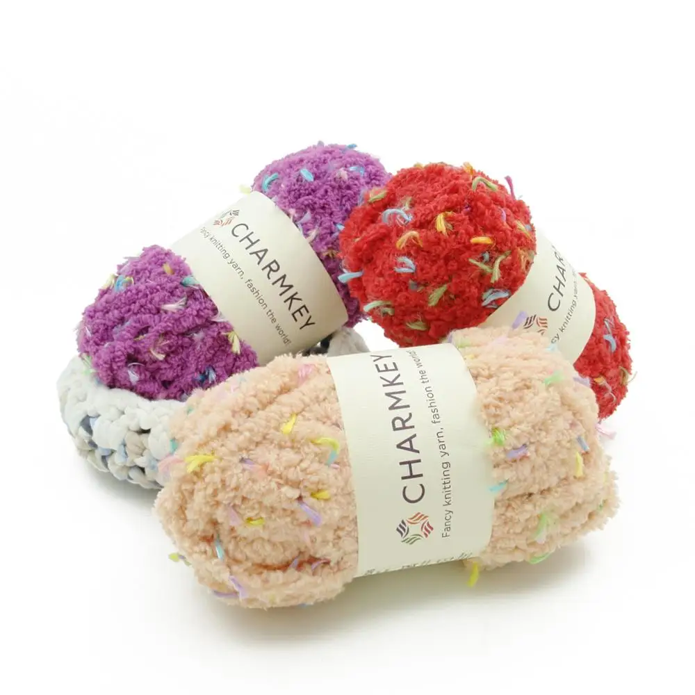 Factory price wholesale colorful polyester chenille knitting yarn made in China