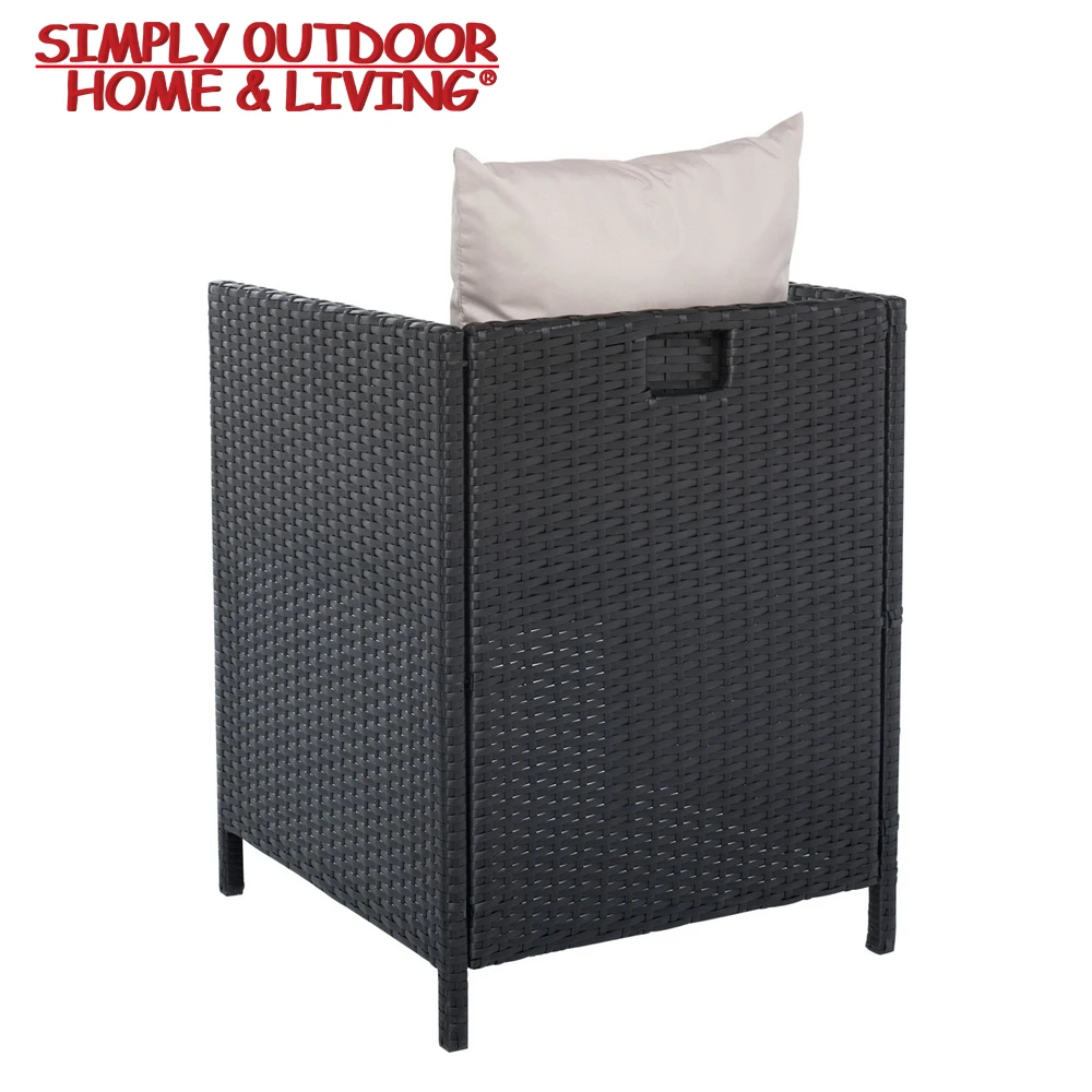 Garden Furniture Outdoor Dining Table Set KD Rattan Cube Table And Chairs Set