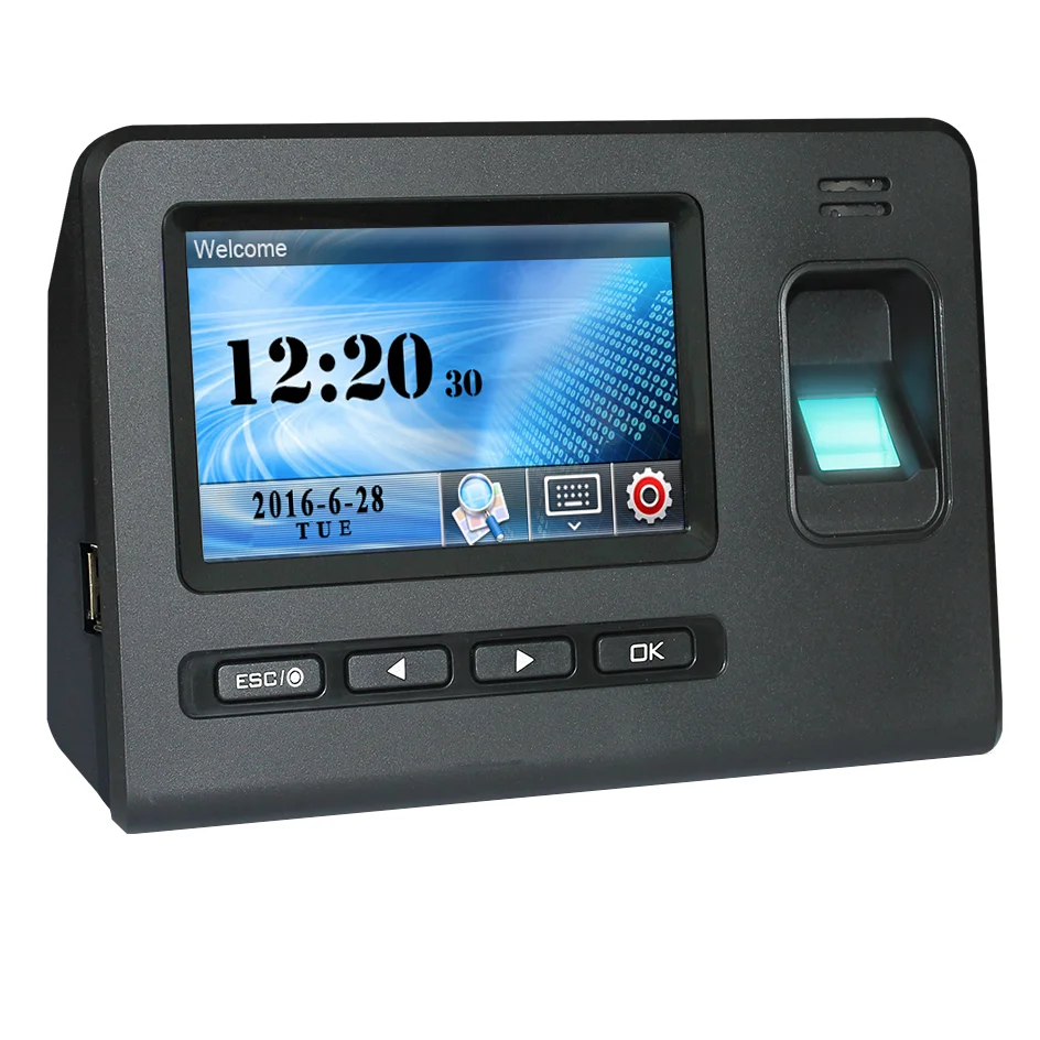 4.3 Inch Touch Screen Backup Battery Rechargeable Biometric Fingerprint Time Attendance