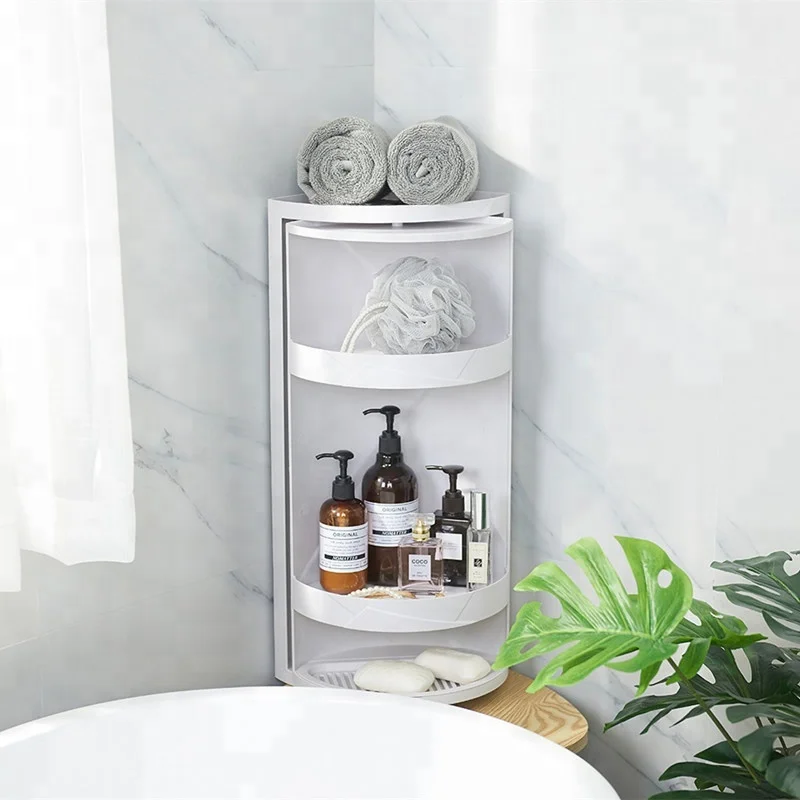 Plastic Elegant 360 Degree Rotation Bathroom Corner Organizer