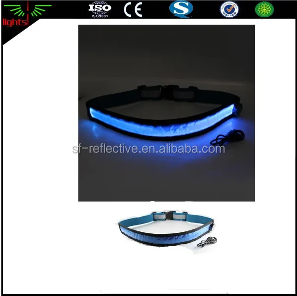 usb led rechargeable luminous adjustable reflective outdoor running cycling sports safety flashing light up elastic waist belt
