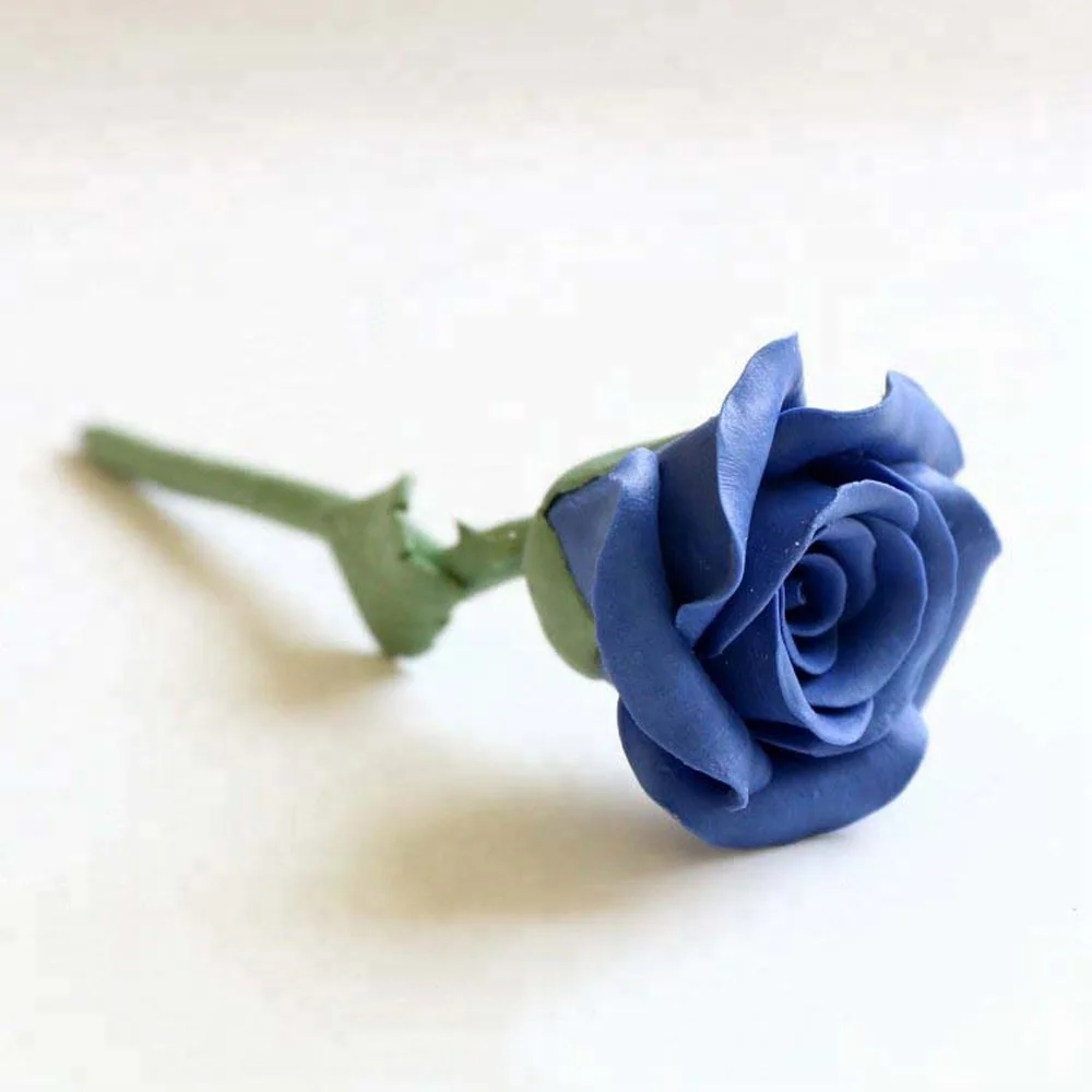 Ceramic gift Covered Flowers and Leaves Single Stem Rose Handmade Porcelain Rose Flower Wedding Anniversary Gifts Love Forever
