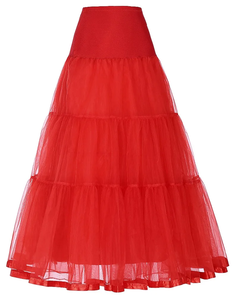 Grace Karin Женская юбка с высокой талией, Нижняя юбка красного цвета в винтажном стиле; Платье кринолин CL010421-4