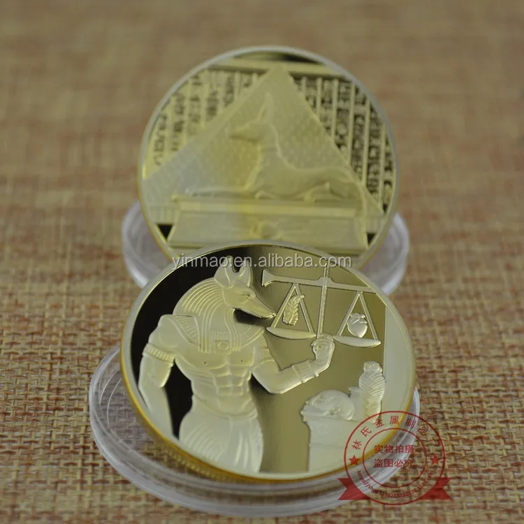 Egypt Anubis metal coins The Scale of trial Coin