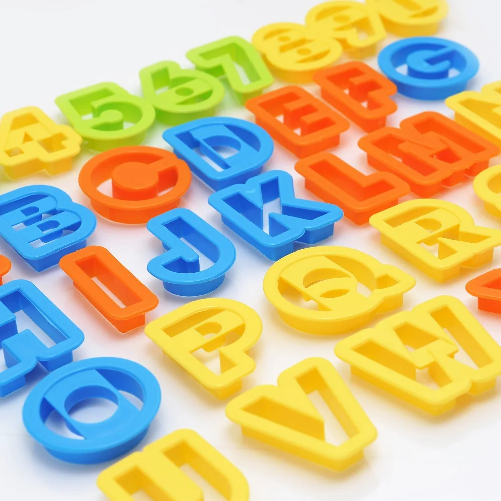 New Set 36 pc NEW Alphabet Number Letter Font Plastic Cookie Cutter Fondant Tool Baking Cake