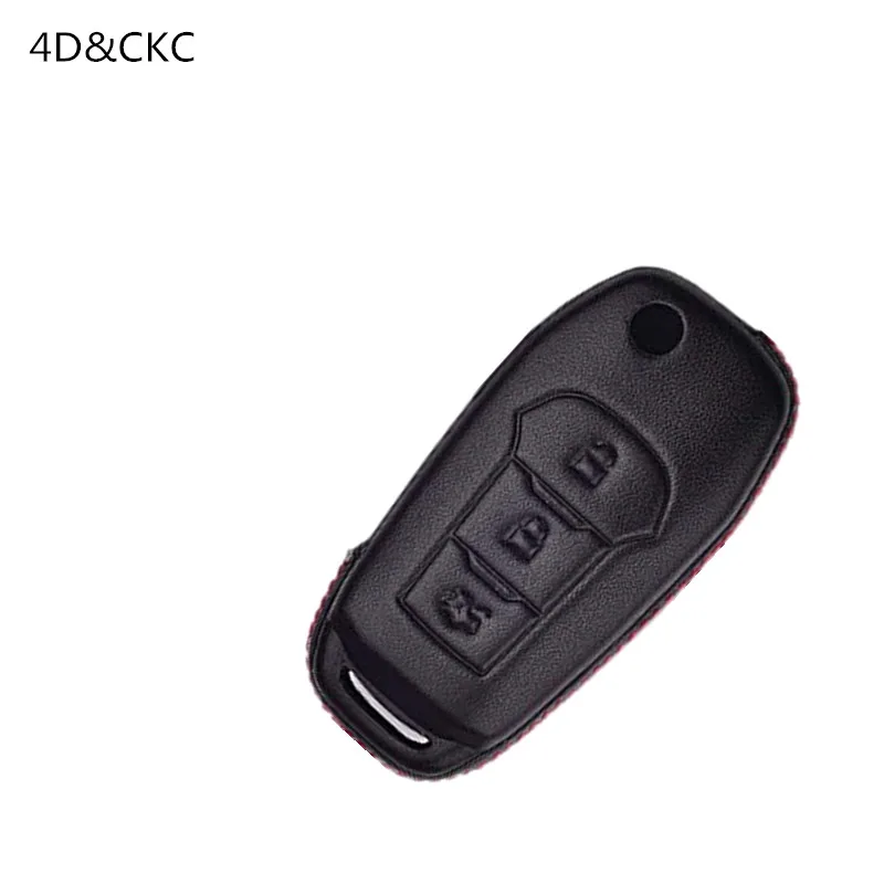 Genuine Leather Key Bags Car Key Case for Focus 3 Escort Kuga Fiesta Mustang Edge MKV Fusion F150 2016 Ranger