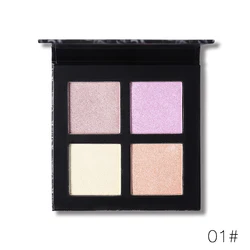 4 цвета Тени для век бронзер выделяющая Палитра с квадратной бумагой