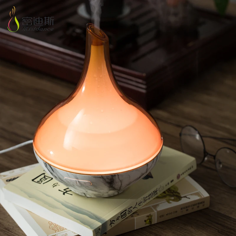 Vase home decorative led essential oil diffuser grey marble aroma air humidifier