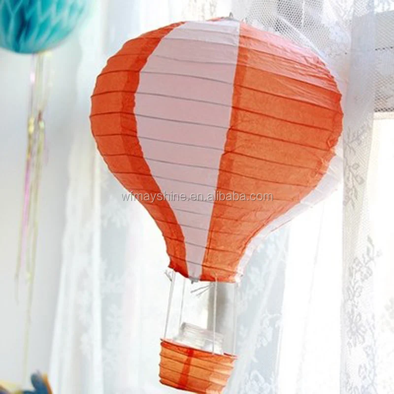 Party Supply Colored Rainbow hot air balloon paper lantern