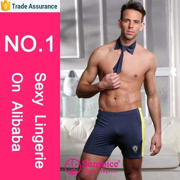 Sexy new arrival spandex boxer costume with tie mens cop costume