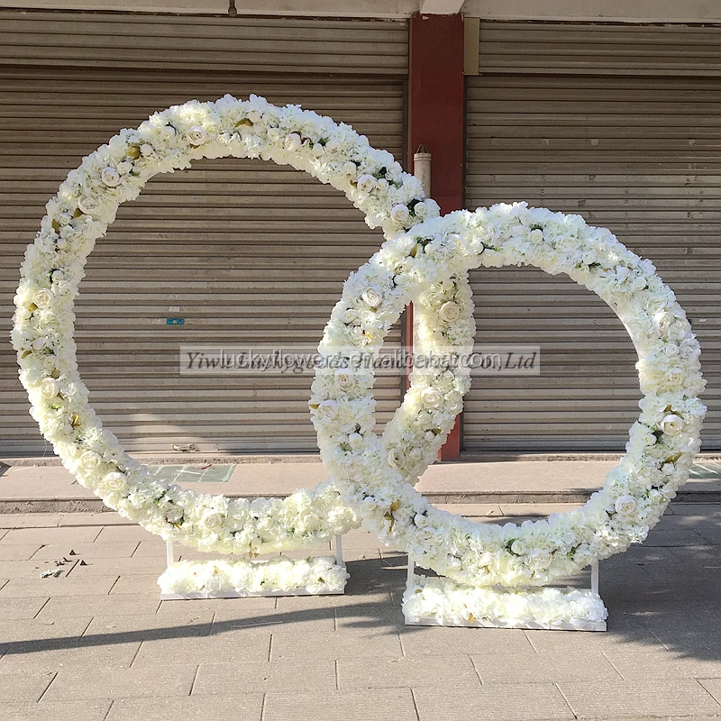 LFB848 Elegant Luckygoods wholesale handmade white silk flower wedding arch