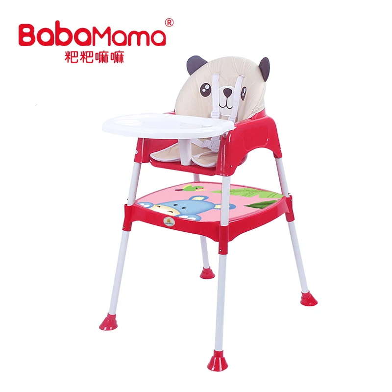CE standard bear cushion kids higher stronger Children Dining Chair Convertible 2 in1Baby Feeding Chair high chair baby feeding