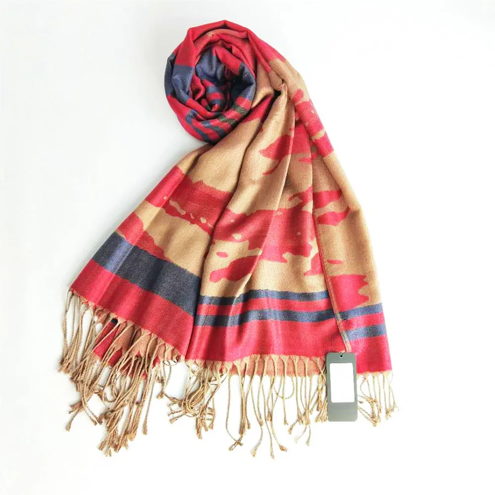 scarf manufacturer wholesale classic silk jacquard art stripes pashmina