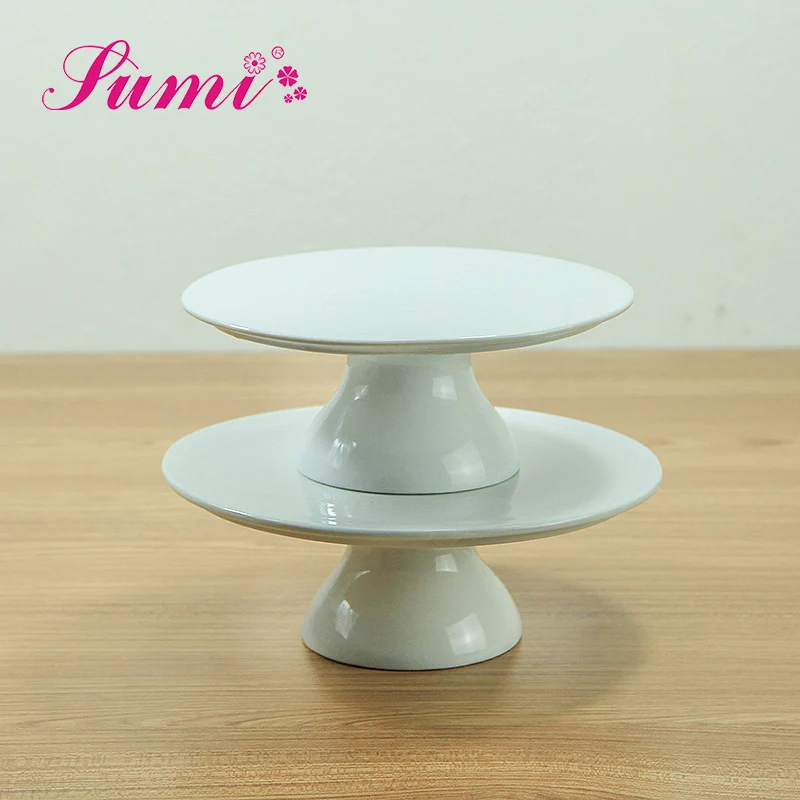 Hot sale custom tableware plate layer ceramic cake plate stand for wedding party