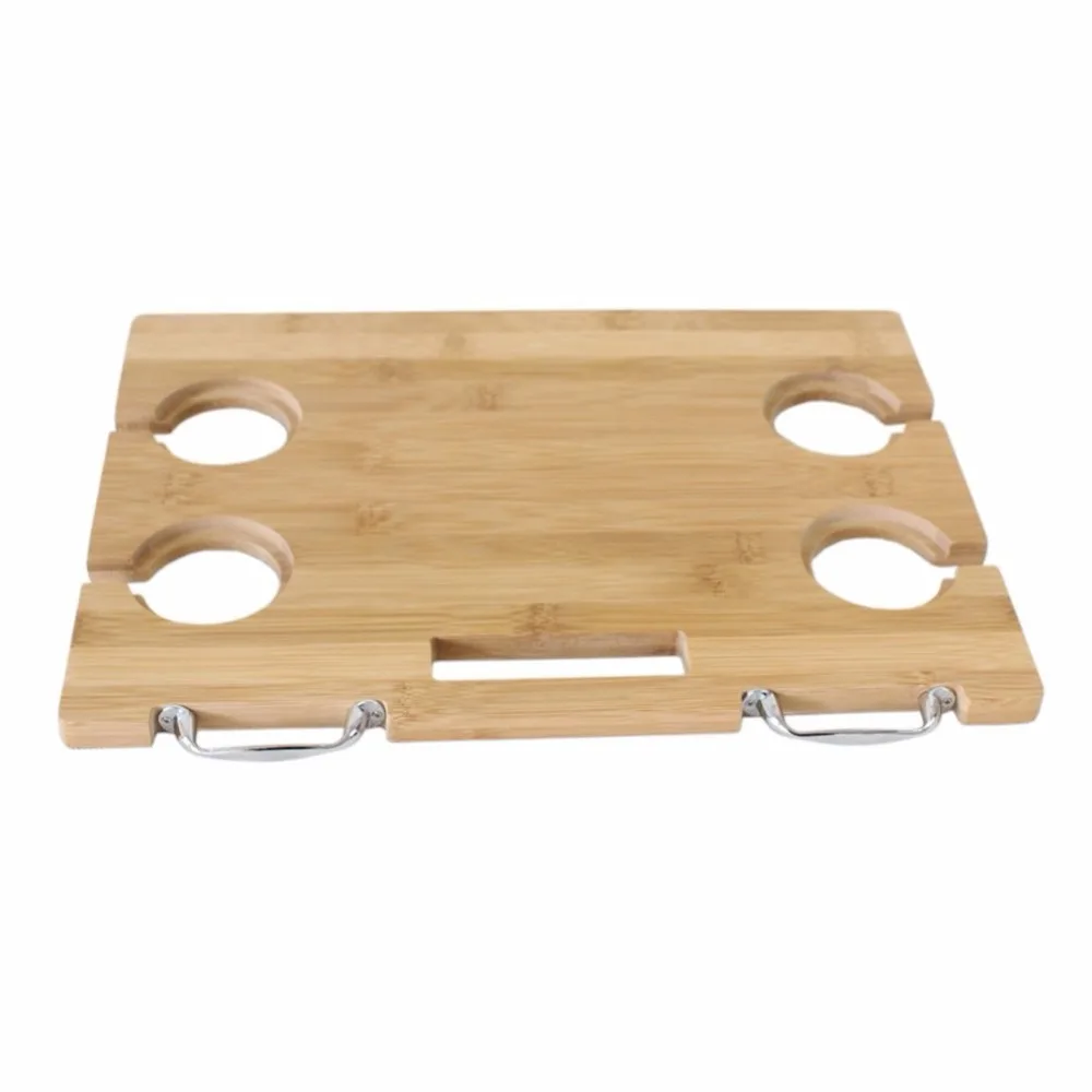 Portable and Foldable Wine and Snack Table for Picnic