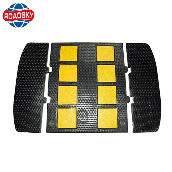 driveway black and yellow rubber limiter speed bump limiter for car