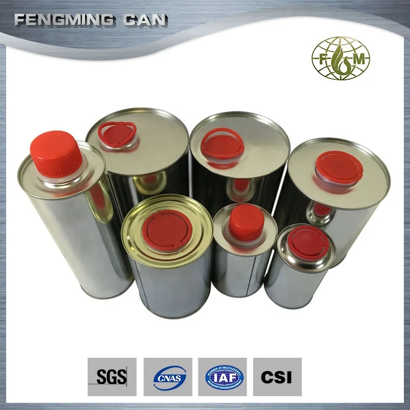 1 Liter Engine Oil Metal Aluminium Tin Can Manufacturer Container With Plastic Cap