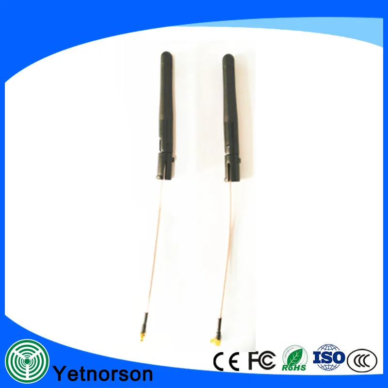 High Gain Indoor Всенаправленная 5dBi 2.4 ГГц Внешний Маленький Резиновый Утенок Приемник Wi-Fi Антенна с MMCX и Косичку Кабель