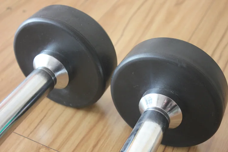 body building Fixed Straight Rubber Barbell