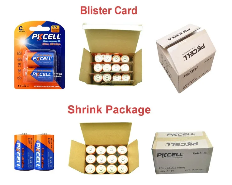 Shenzhen factory PKCELL brand c lr14 am2 1.5v C size  alkaline dry cell battery