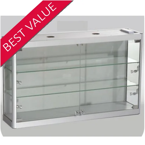 
Christmas gift glass display cabinet Aluminium Frame glass display showcase with LED Lighting 
