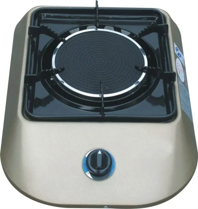Керамическая и газовая плита с одной горелкой из нержавеющей стали