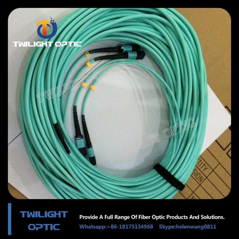 MTP/MPO Многомодовый 10 ГБ OM3 Волоконно-Оптических Патч-Кабель