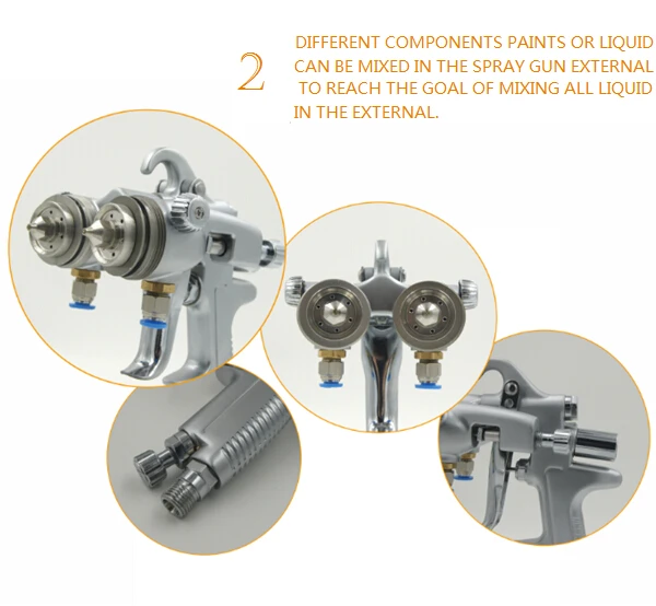 1200 Ningbo hot on sales nono 93V dual head chrome car spray arc spray gun chinese power tools air paint spray gun