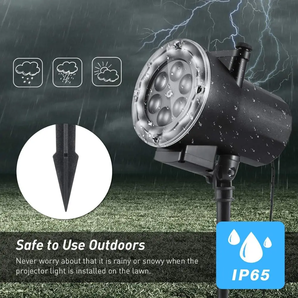 High Bright 12 Pattern LED Projector Light Plug-in Card Lawn LED Landscape Garden Lamp Light Projector