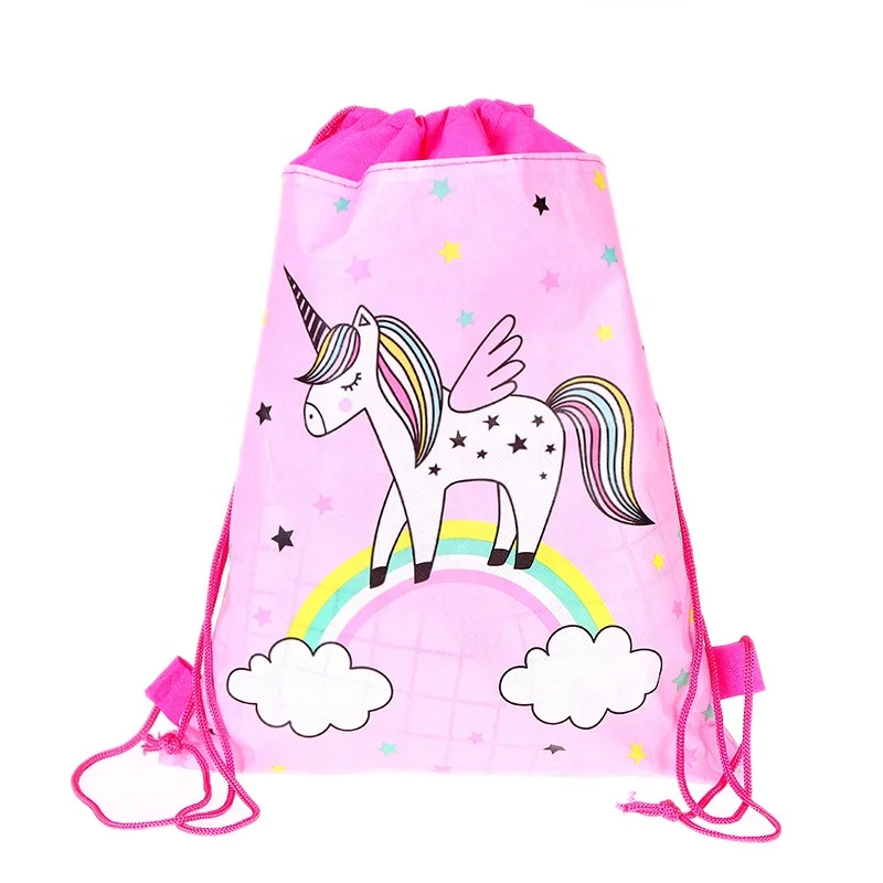 Unicorn Drawstring bag Women foldable shopping bag 3D Cartoon printing travel softback women mochila tote bag mens backpacks