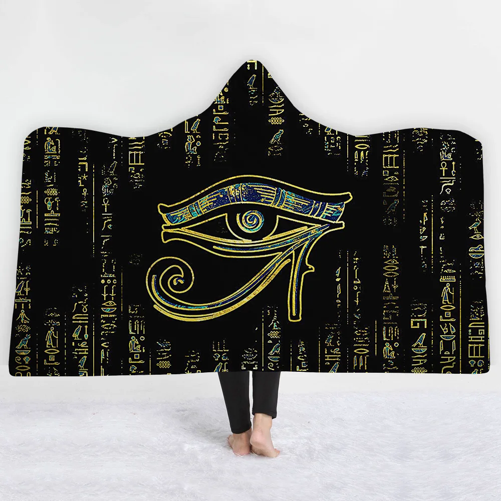 
Hot Sale Native American Flag Indian Native Blood Feather Headdress Hooded Blanket Comfortable Wearable Blanket 