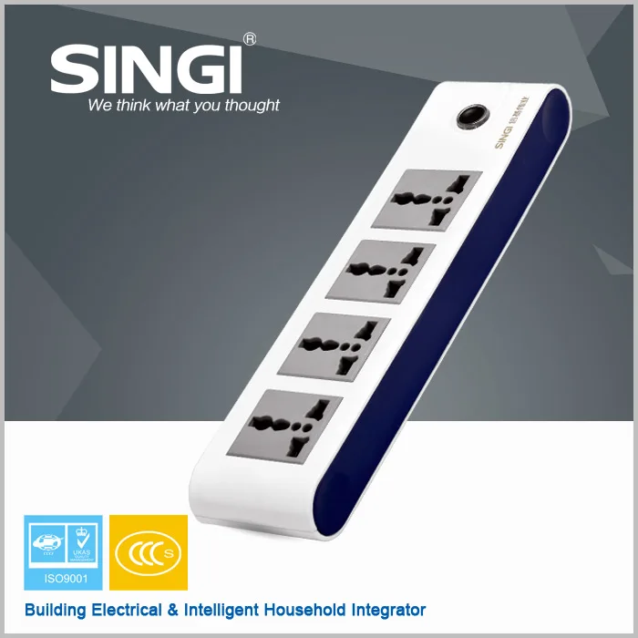 Self Grounding 250V 10A for Electrical Socket Bar Residential/General Purpose