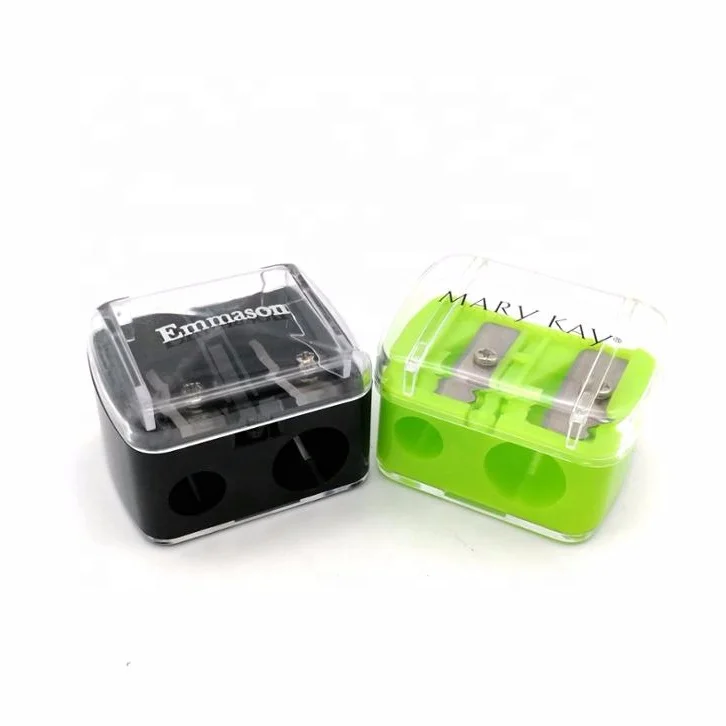 Eyebrow two double holes pencil sharpener with slant angle