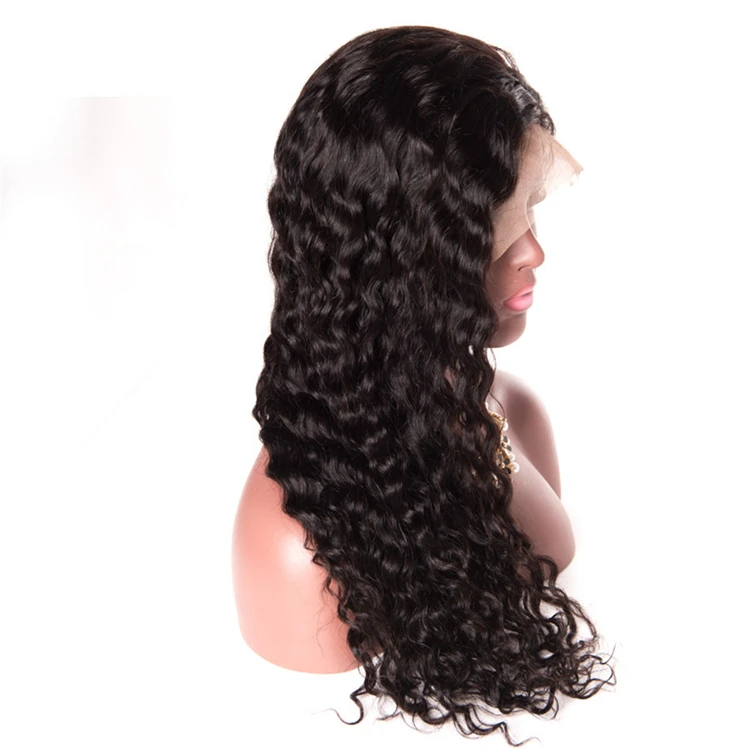 Wholesale best real natural 100% indian human hair wigs, water wave 28 inch wig human hair, Brazilian hair swiss lace hair wig