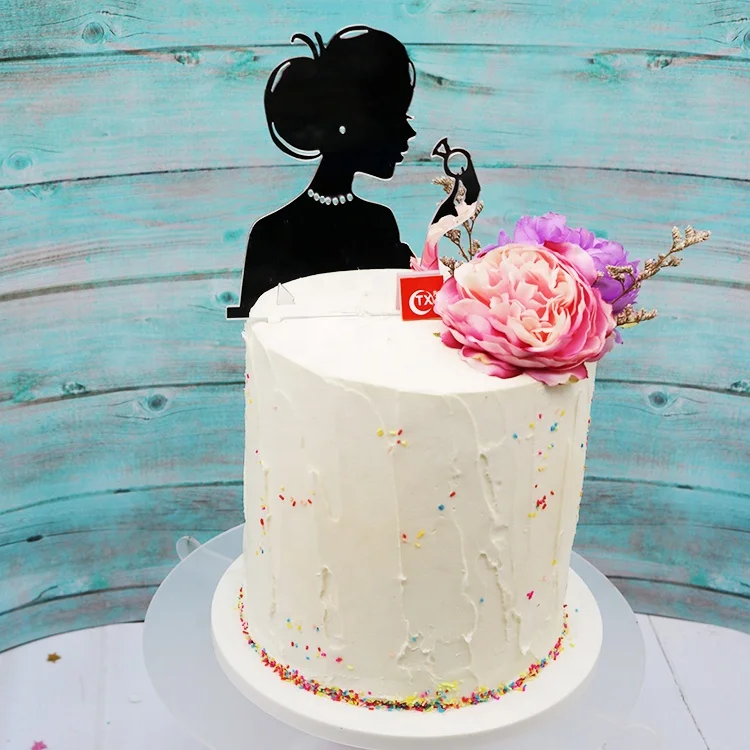 
TX Bride To Be Arabic Style Acrylic cake topper beauty holding Diamond Ring for wedding cake decoration Supplier 