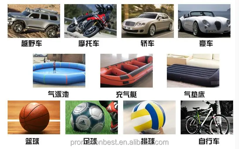 Compact 12V Tire Air Compressor Set, Portable Inflator Pump with LED Light Two Connection Options (Lighter Plug