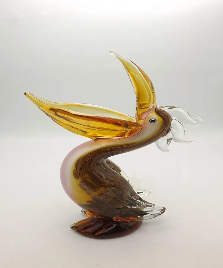 Transparent Color Lubricated Small Murano Art Glass Bird