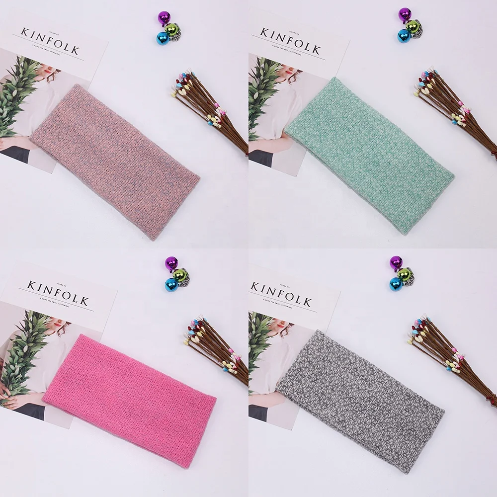 New Europe And America Wool Knit Wide Warm Breathable Sports Headband Women Crochet Knitting Wash Face Apply Mask Hair Band