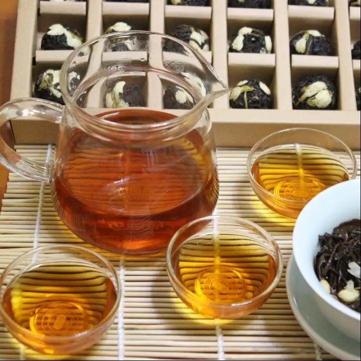 Wholesale Dragon Pearl Handmade 100% Natural Jasmine Black Tea Ball