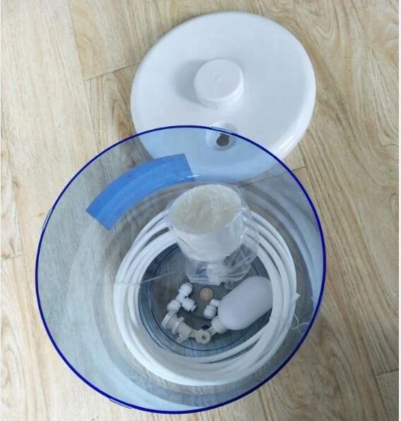 Clear water dispenser pot with float switch