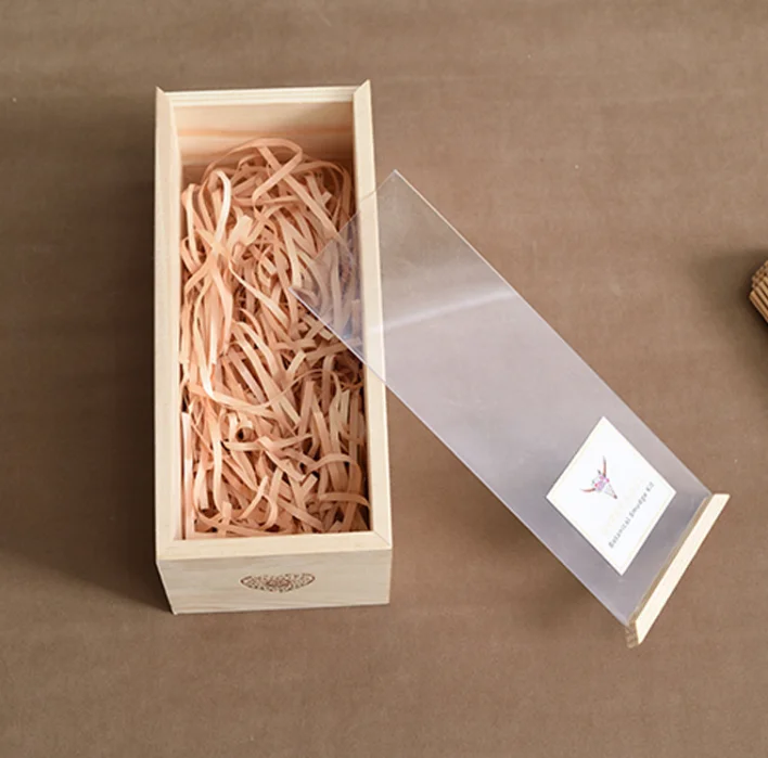 
Custom Natural Wooden Gift Box with Clear Window 